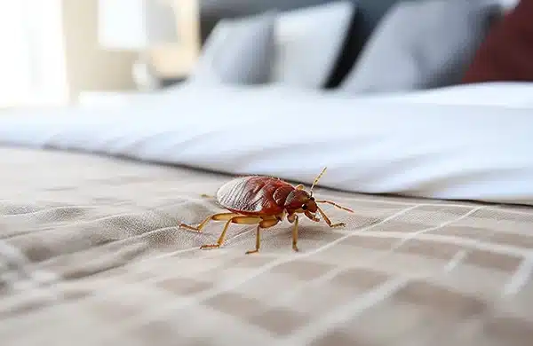 chinche en la cama encima sabana